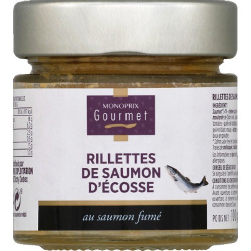Monoprix Gourmet Rillettes de Saumon D'Ecosse Au Saumon Fumé 100g