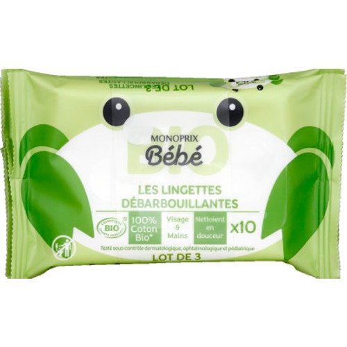 Monoprix Bio Bébé Lingettes Débarbouillantes 3x10