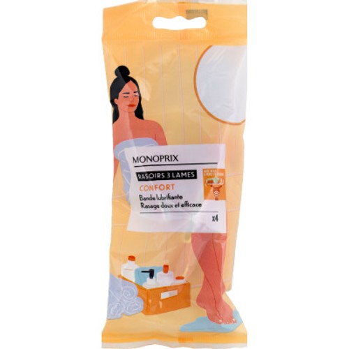 Monoprix Rasoirs Jetables Confort 3 Lames x4