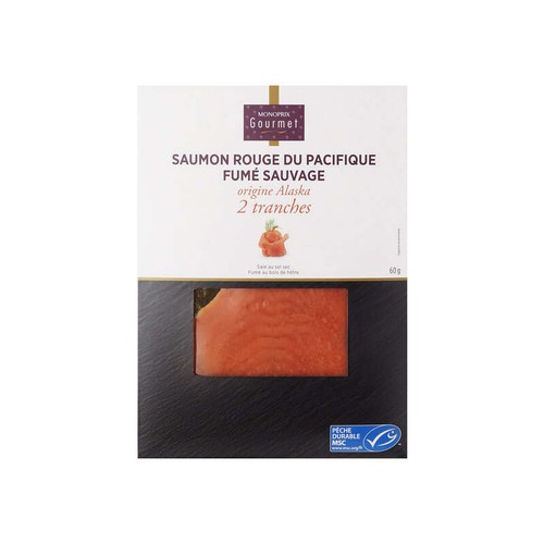 Monoprix Gourmet Saumon Rouge du Pacifique x2 Tranches 60g