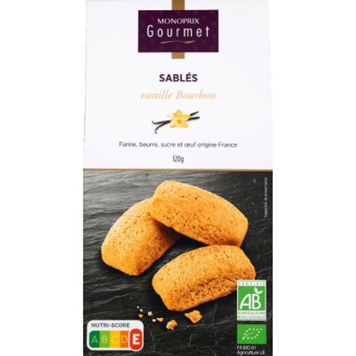 Monoprix Gourmet Sablés vanille Bio 120g