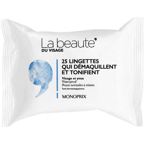 Monoprix La Beauté Les Lingettes Qui Démaquillent Et Tonifient x25