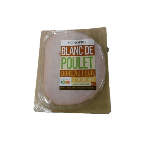 Monoprix Blanc de Poulet 2 tranches 80g