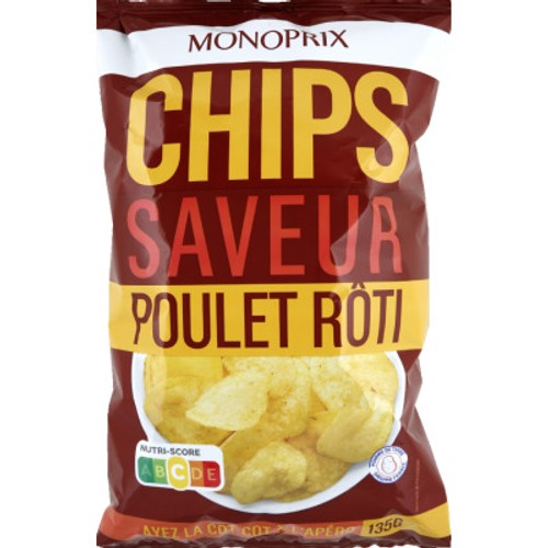 Monoprix Chips saveur poulet rôti 135g