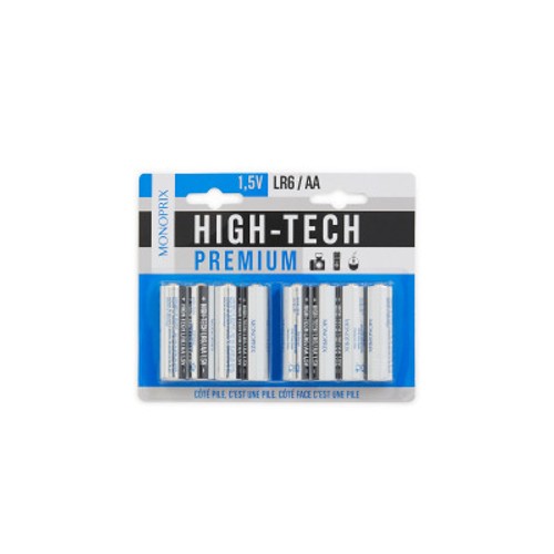 Monoprix8 Piles High-Tech Alcaline Lr6/Aa 1,5V