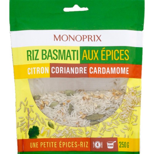 Monoprix Riz Basmati aux Epices Citron Coriandre & Cardamome 250g