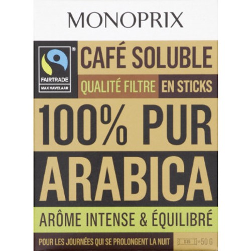 Monoprix Stick Café Arabica 25X2G