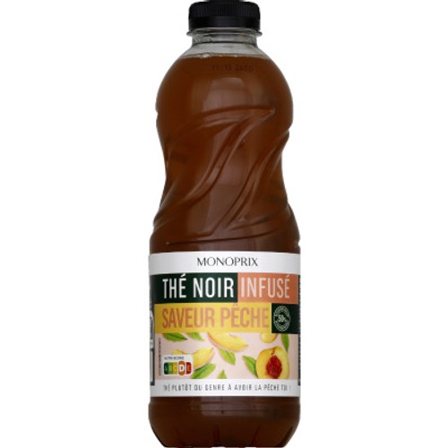 Monoprix Thé noir infusé saveur pêche 1L
