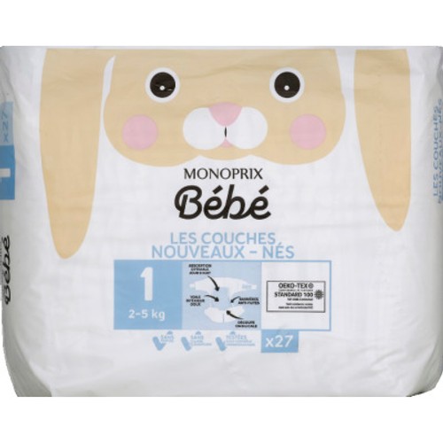 Monoprix Bébé Couches nouveaux nés Taille 1 x27