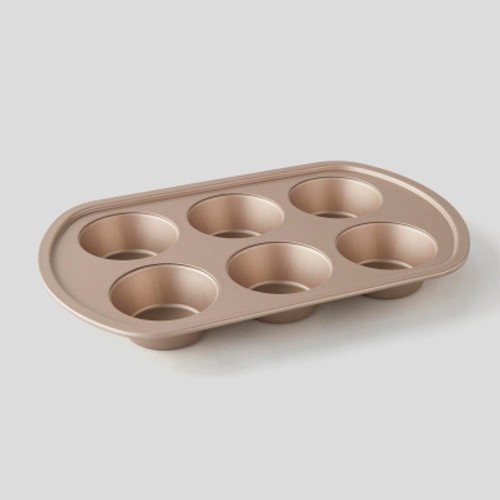 Monoprix Maison Moule À Muffins, Pour Faire 6 Muffins, Anti-Adhésif, Coloris Champagne