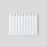 Monoprix Maison Bougies Non Parfumées X10, Blanc
