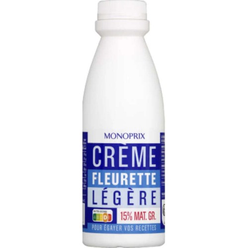 Monoprix Crème Fleurette Légère 15% de Mg 50cl
