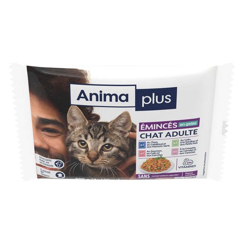 Casino Plus Emincée en Gelée pour Chat Adulte 4x100g