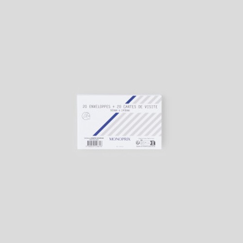 Monoprix Maison 20 Cartes Bristol 9x14cm + 20 Enveloppes
