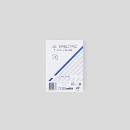 Monoprix Maison 100 Enveloppes 11,4X16,2Cm, Bord Autocollant