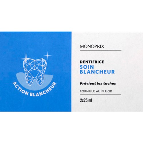 Monoprix Dentifrice Blancheur 2x25ml