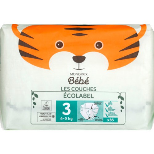 Monoprix Bébé Couches écologiques Taille 3 x36