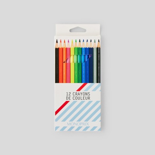Monoprix Maison 12 Crayons De Couleur