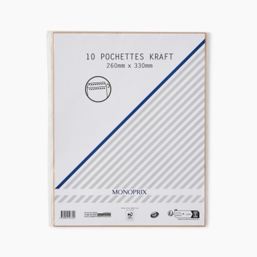 Monoprix Maison 10 Enveloppes Kraft 26X33Cm