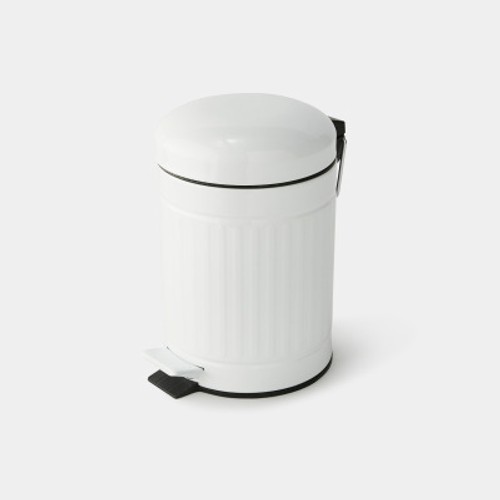 Monoprix Maison Poubelle Ronde, À Pédale, 3L, Blanc Mat
