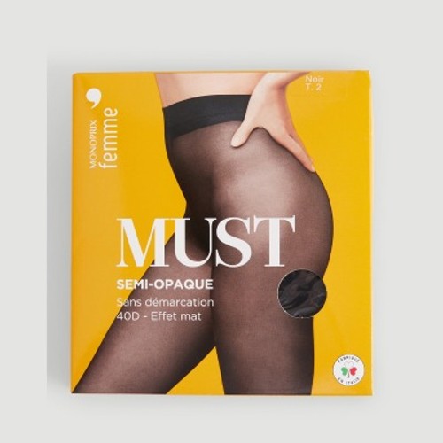 Monoprix Collant Noir Semi Opaque Taille 1