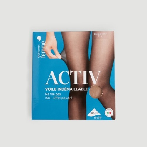Monoprix Collants Voile indémaillable noir effet poudré taille 2