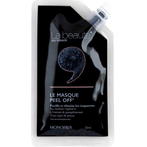 Monoprix La beauté Le masque peel-off charbon 30ml