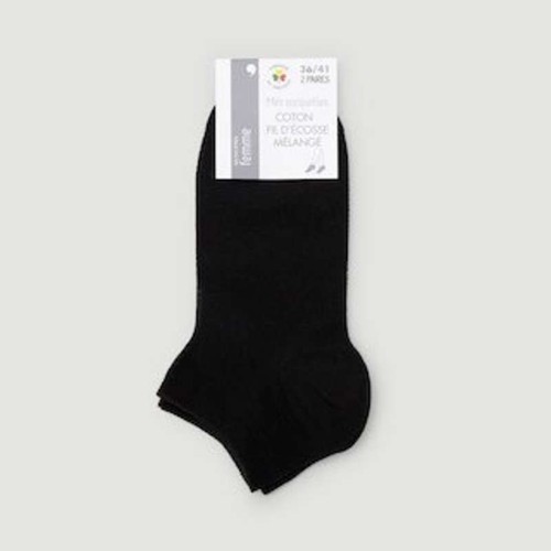 Monoprix Femme Mini-Socquettes X2 Noires TU