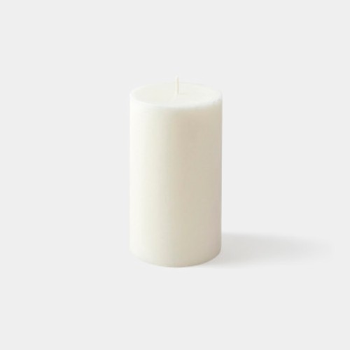 Monoprix Maison Bougie Non Parfumée, Cire Végétale, 7X12Cm, Ivoire
