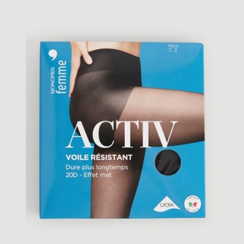 Monoprix Collants voile résistant 20D noir effet mat taille 1