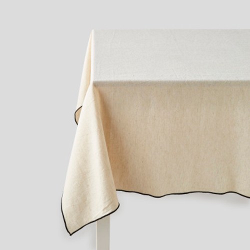 Monoprix Maison Nappe Rectangulaire, Couleur Naturel, Coton Et Lin