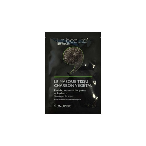 Monoprix Masque Tissu Charbon Vegetal