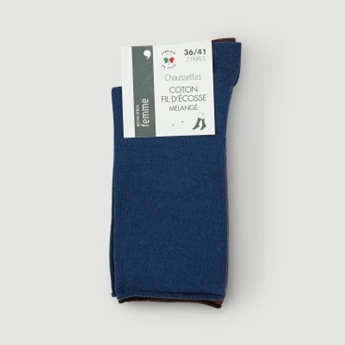 Monoprix Lot 2 Chaussettes Fil D'Écosse, Rose Miel Taille Unique