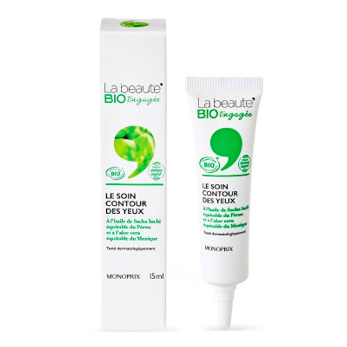 Monoprix La Beauté Bio Engagée Le Soin Contour Des Yeux 15ml