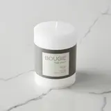 Monoprix Maison Bougie Non Parfumée, Coulée, Teintée Dans La Masse, Finition Brute, 7X9Cm, Blanche