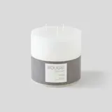 Monoprix Maison Bougie Non Parfumée, 3 Mèches, 10X10Cm, Blanc