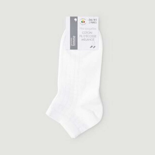 Monoprix Femme Socquettes Blanches Taille Unique x2