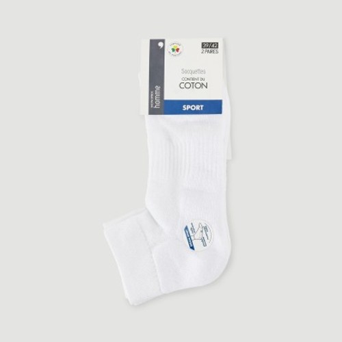 Monoprix Lot de 2 Paires de Socquettes Noires T39/42
