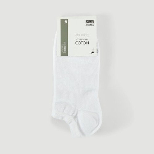 Monoprix Lot De 3 Paires De Chaussettes Ultra-Courtes En Jersey Gris T39/42