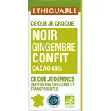 Ethiquable Chocolat Noir Au Gingembre Confit 65% Bio 100g