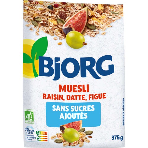 Bjorg Muesli sans sucres ajoutés, Bio 375g