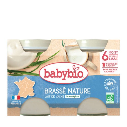 Babybio Petit Pots Brassé Nature 2x130g