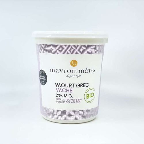 Mavrommatis Yaourt Grec Vache Bio 2% de Mg 1kg