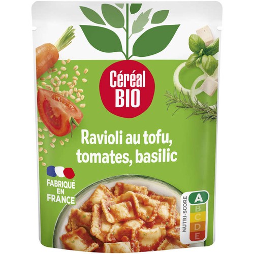 Céréal Bio Ravioli Tofu Basilic repas express 267g