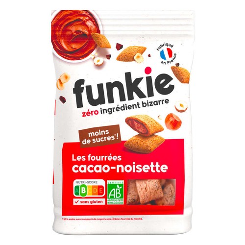 Funkie Céréales fourrées cacao noisette Bio 250g