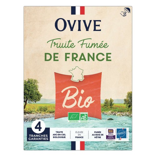 Ovive Truite Fumée Bio 4 Tranches 100g