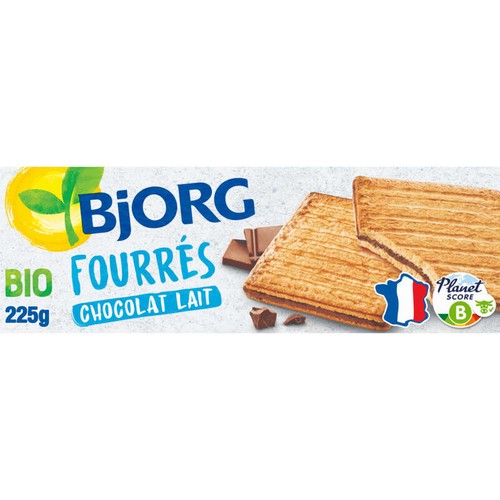 Bjorg Biscuits Fourrés Au Chocolat au Lait Bio 225g