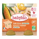Babybio Maïs doux & Poulet fermier du Poitou 2x200g