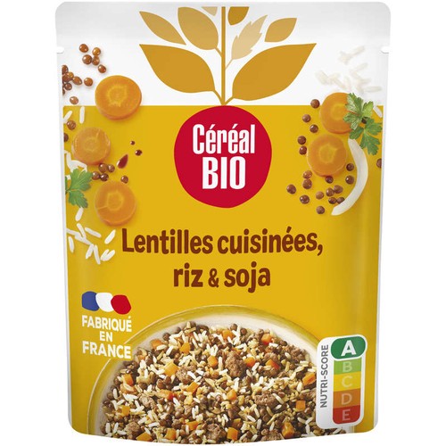 Céréal Bio Lentilles  Riz Soja Sachet repas express 250g