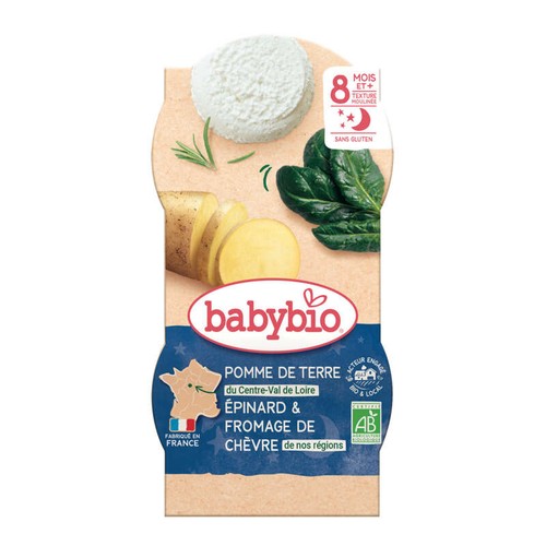 Babybio Pomme de terre du Val de Loire Epinard Chèvre 2x200g